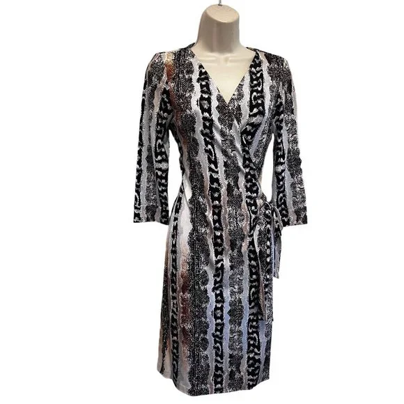 Diane von Furstenberg New Julian Two Silk Wrap Dress Sz Oasis